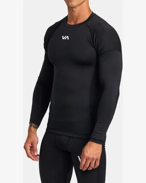 Rvca VA Sport Long Sleeve Compression Top Black SportMen Tees and Tanks