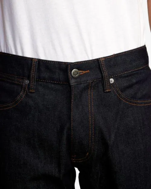 Rvca Weekend Straight Fit Jeans Dark Indigo Men Denim