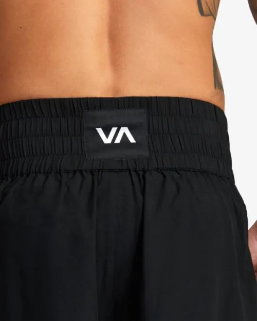 Rvca Yogger Elastic Waist Boxing Shorts 17034 Black Men Athletic Shorts
