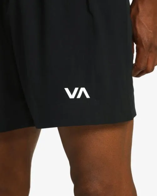 Rvca Yogger Elastic Waist Boxing Shorts 17034 Black Men Athletic Shorts
