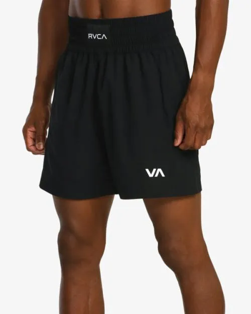 Rvca Yogger Elastic Waist Boxing Shorts 17034 Black Men Athletic Shorts