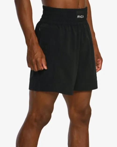 Rvca Yogger Elastic Waist Boxing Shorts 17034 Black Men Athletic Shorts