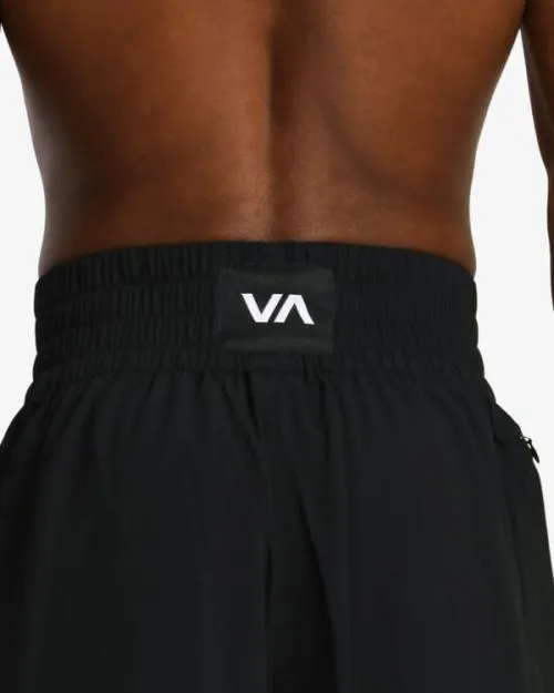 Rvca Yogger Elastic Waist Boxing Shorts 17034 Black Men Athletic Shorts