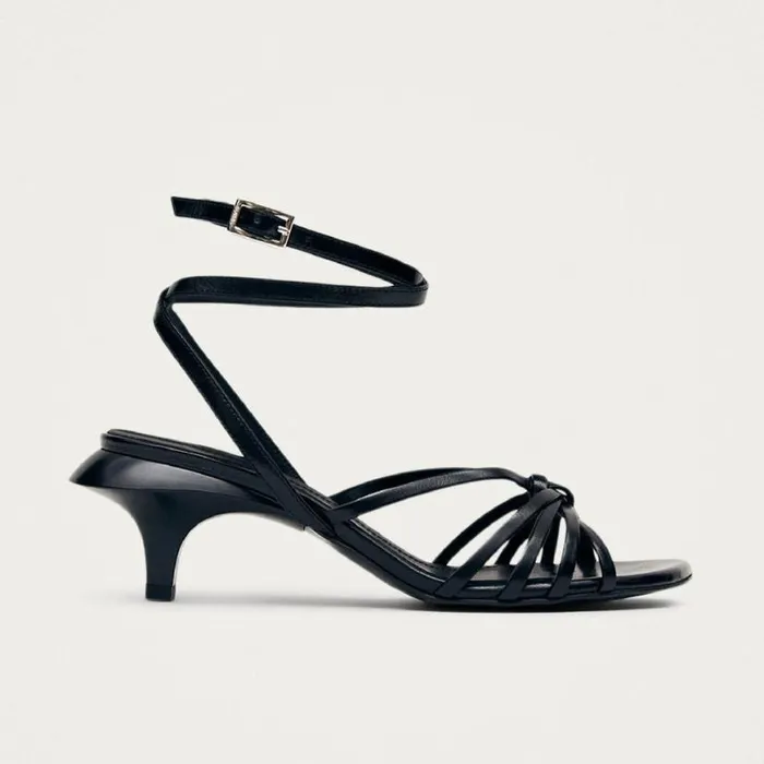 Sandals Women ALOHAS Soleia Black Leather Sandals