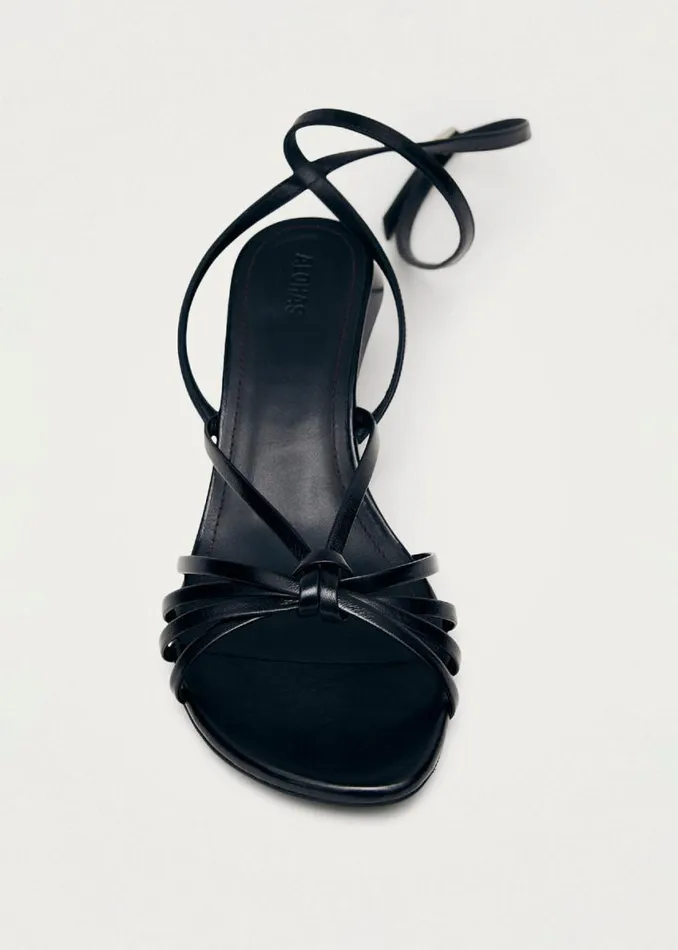 Sandals Women ALOHAS Soleia Black Leather Sandals