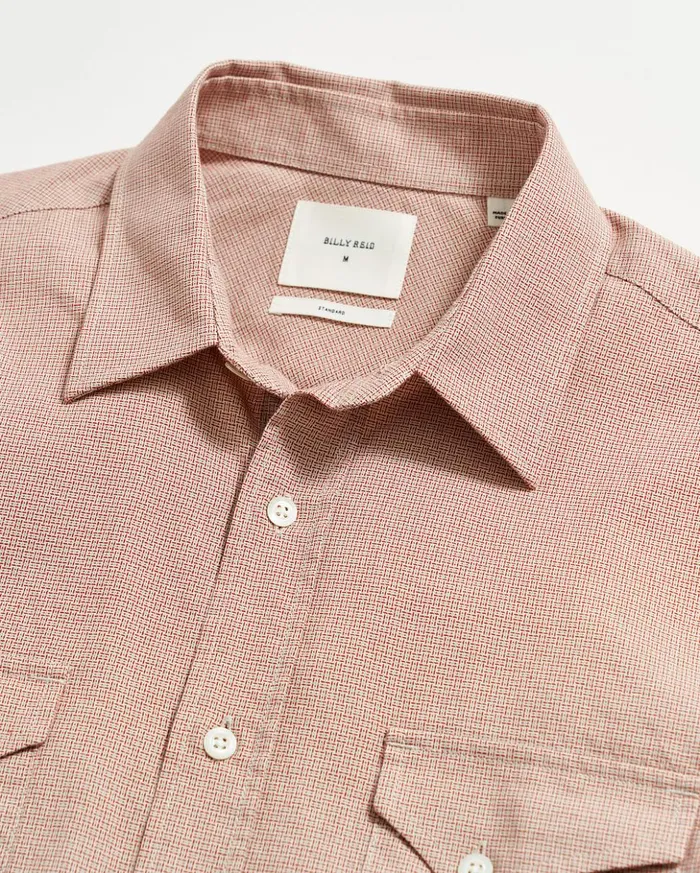 Shirting Men Billy Reid Basket Check Western Shirt Naturalred