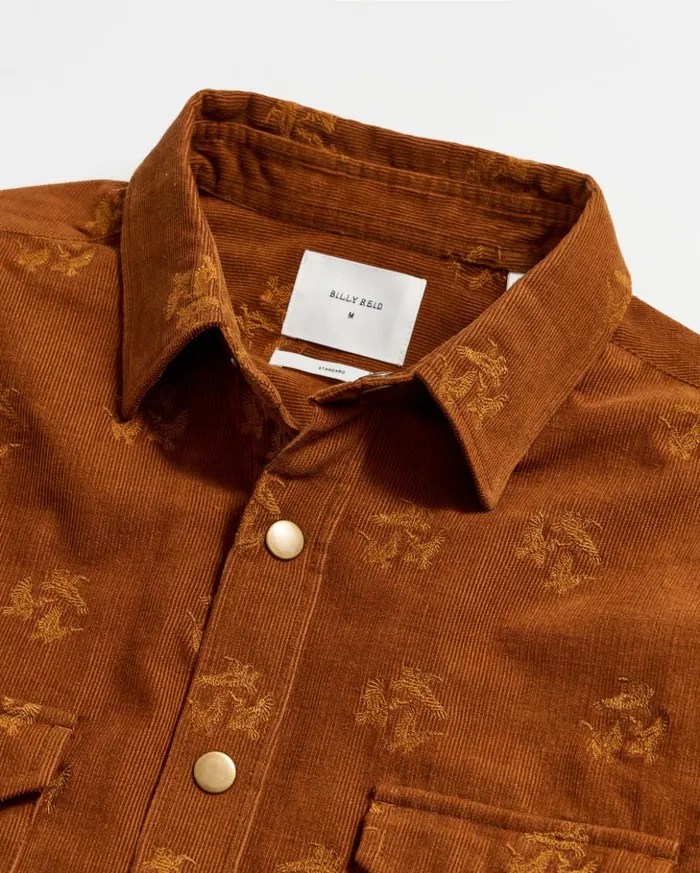 Shirting Men Billy Reid Pelican Cord Western Snap Front Shirt Billy039s Brown