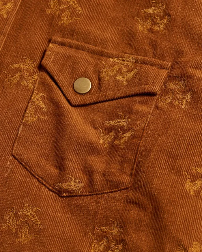 Shirting Men Billy Reid Pelican Cord Western Snap Front Shirt Billy039s Brown