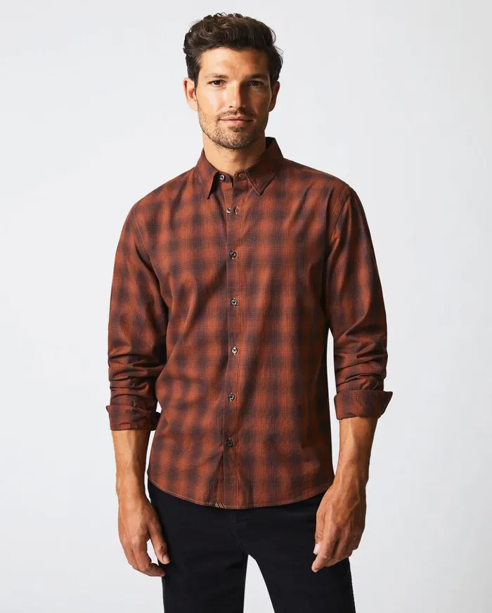 Shirting Men Billy Reid Shadow Plaid Tuscumbia Shirt Blackrust