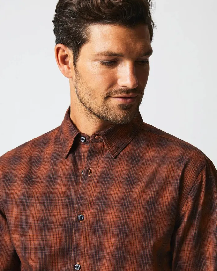 Shirting Men Billy Reid Shadow Plaid Tuscumbia Shirt Blackrust