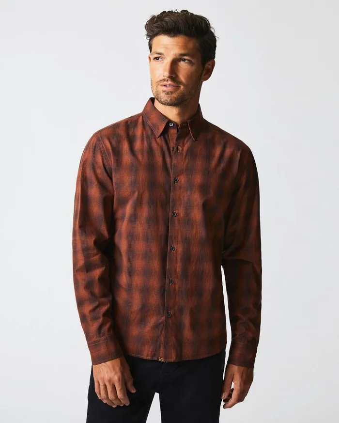 Shirting Men Billy Reid Shadow Plaid Tuscumbia Shirt Blackrust