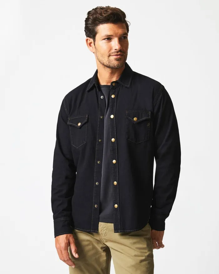 Shirting Men Billy Reid Shoals Denim Shirt Black