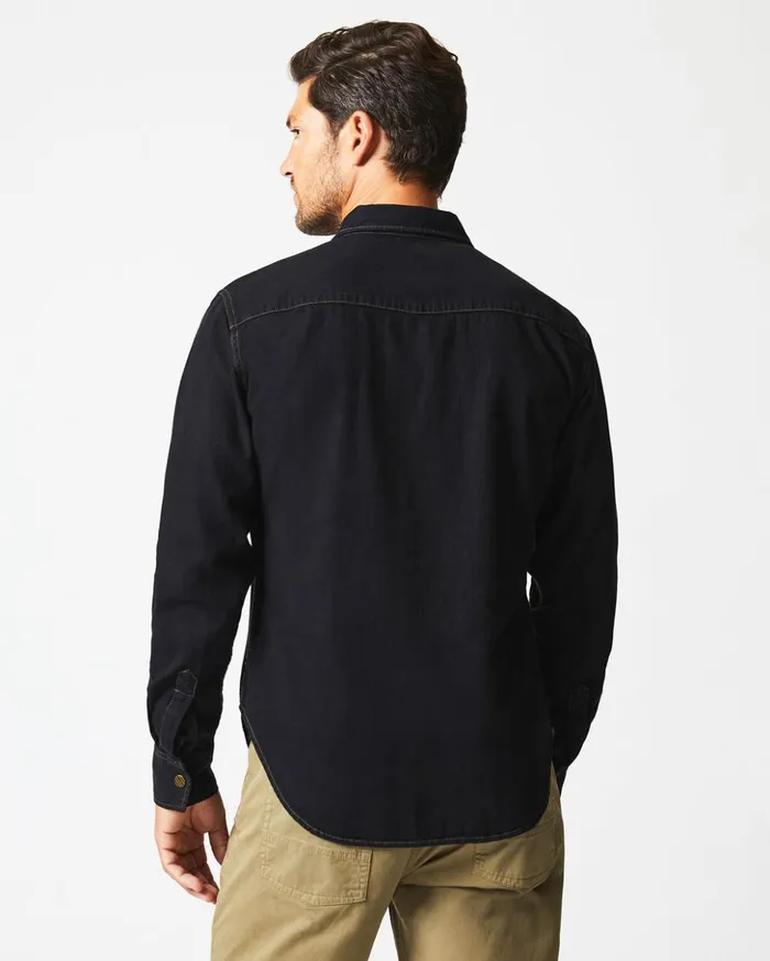 Shirting Men Billy Reid Shoals Denim Shirt Black