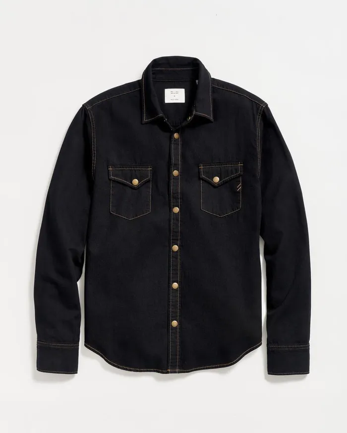 Shirting Men Billy Reid Shoals Denim Shirt Black