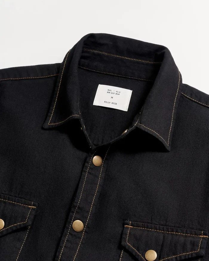 Shirting Men Billy Reid Shoals Denim Shirt Black