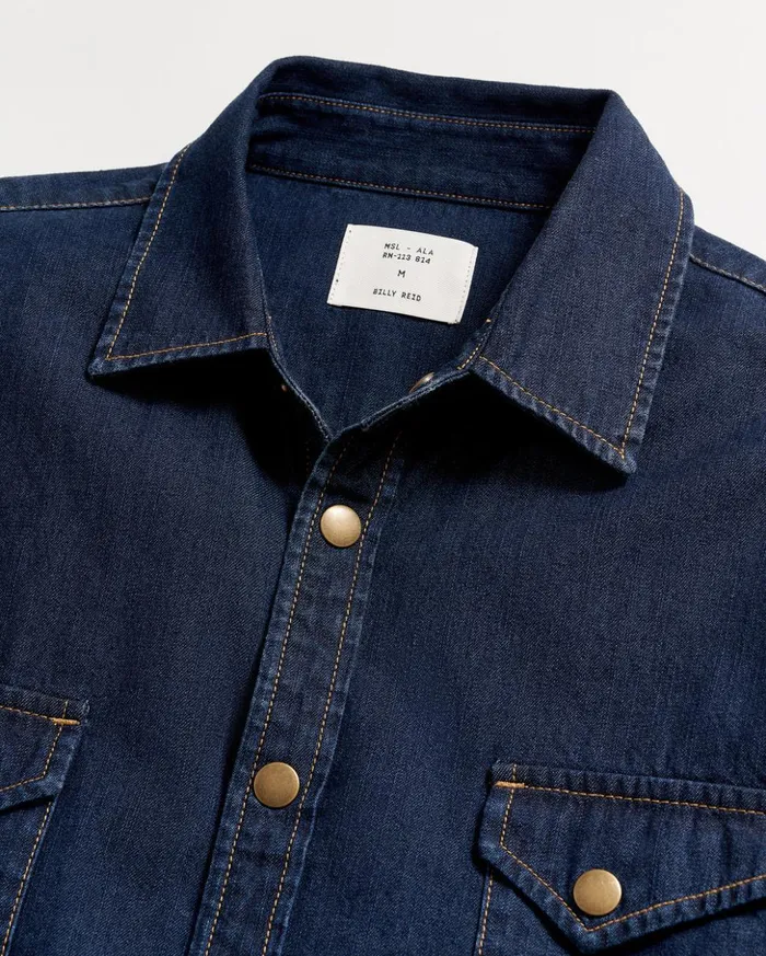 Shirting Men Billy Reid Shoals Denim Shirt Double Dye