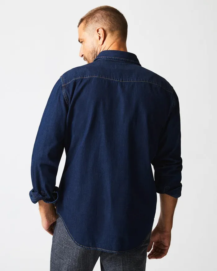 Shirting Men Billy Reid Shoals Denim Shirt Double Dye