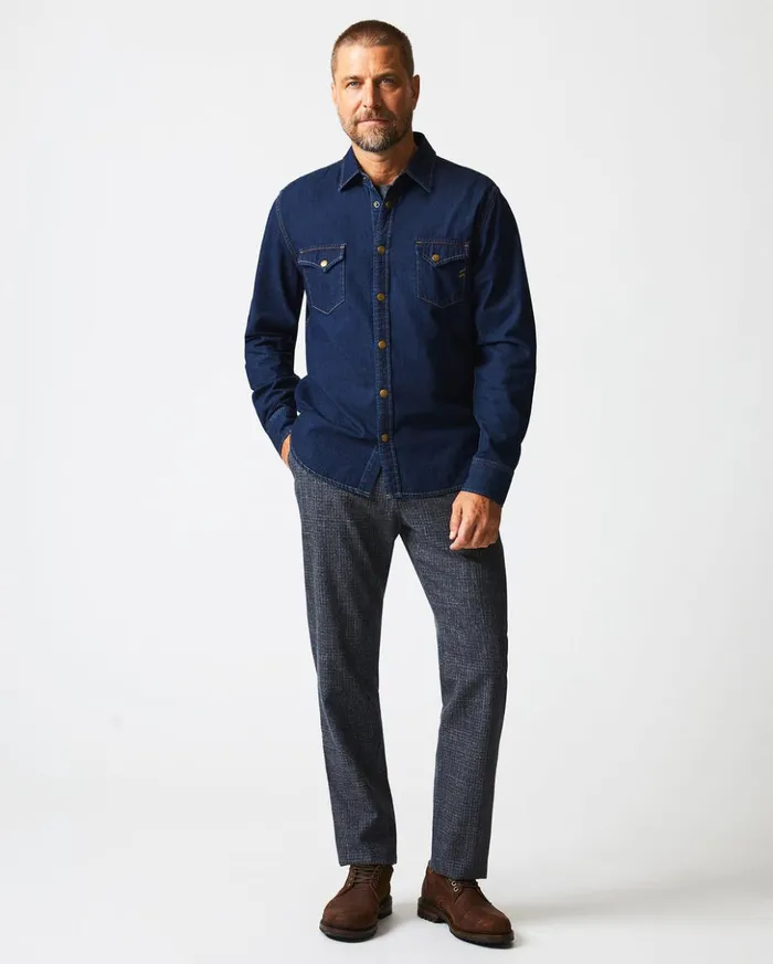 Shirting Men Billy Reid Shoals Denim Shirt Double Dye
