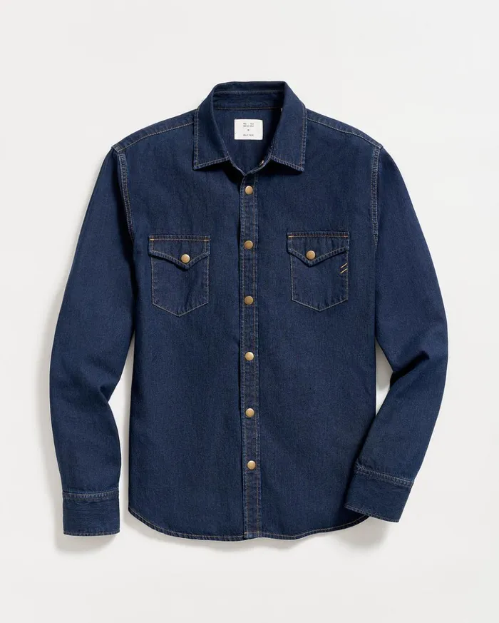 Shirting Men Billy Reid Shoals Denim Shirt Double Dye