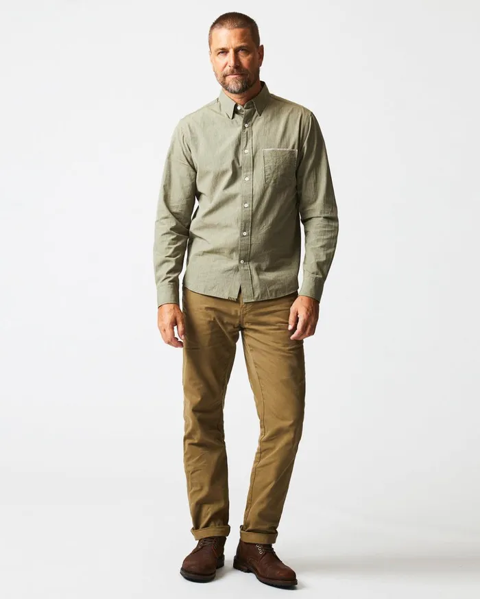 Shirting Men Billy Reid Twisted Msl 1pocket Shirt Olive