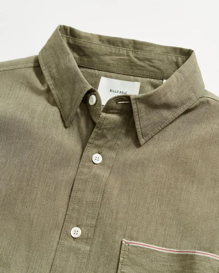 Shirting Men Billy Reid Twisted Msl 1pocket Shirt Olive
