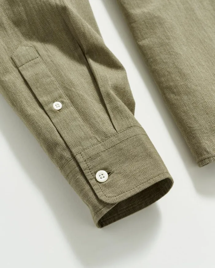 Shirting Men Billy Reid Twisted Msl 1pocket Shirt Olive
