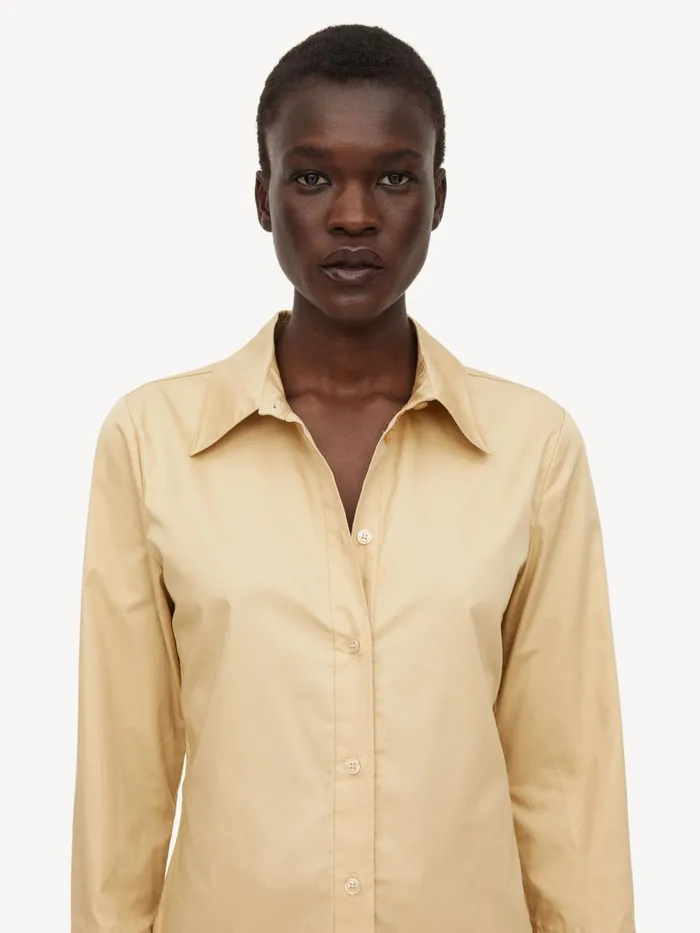 Shirts and Blouses Women By Malene Birger Padano Organic Cotton Shirt Dark Sand