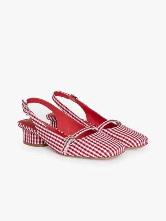 Shoes Lisa Says Gah Women Mackie Heel Pomodoro Gingham Shoes Lisa Says Gah Women Mackie Heel Pomodoro Gingham