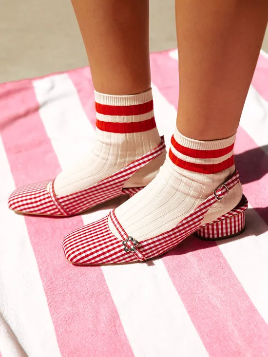 Shoes Lisa Says Gah Women Mackie Heel Pomodoro Gingham Shoes Lisa Says Gah Women Mackie Heel Pomodoro Gingham