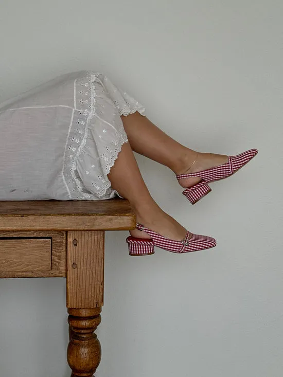 Shoes Lisa Says Gah Women Mackie Heel Pomodoro Gingham Shoes Lisa Says Gah Women Mackie Heel Pomodoro Gingham