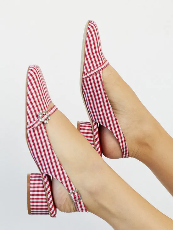 Shoes Lisa Says Gah Women Mackie Heel Pomodoro Gingham Shoes Lisa Says Gah Women Mackie Heel Pomodoro Gingham