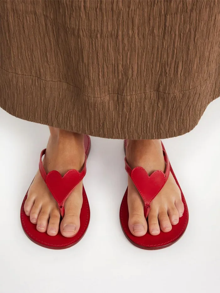 Shoes Women By Malene Birger Ladina Leather Sandals Jester Red