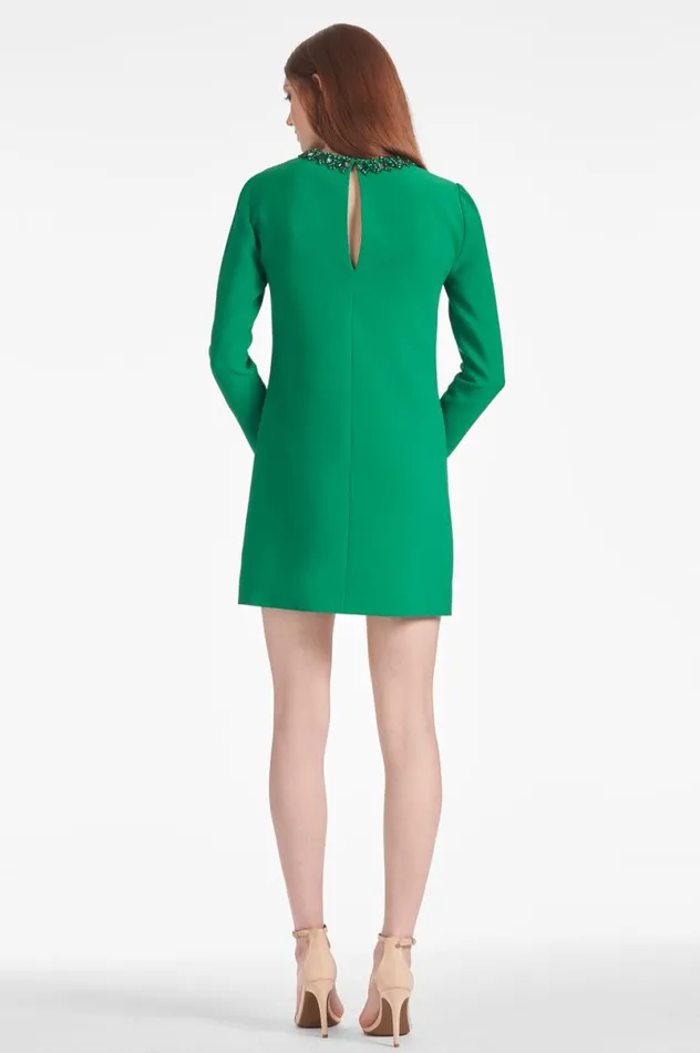 Short Women Sachin and Babi Embellished Lily Dress 8211 Cadmium Green