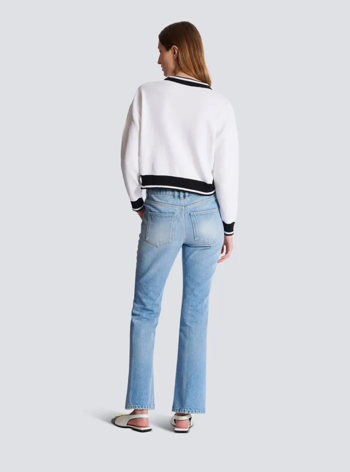 Signature Knit Jumper White Women Balmain Knitwear