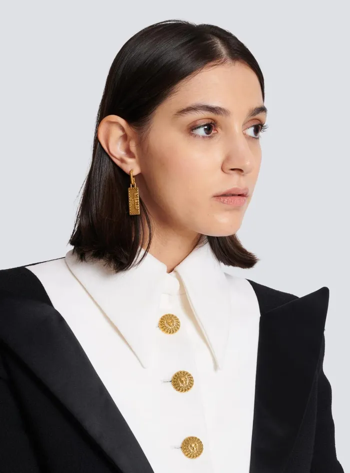 Signature Tubular Earrings Gold Women Balmain Fashion Jewelry