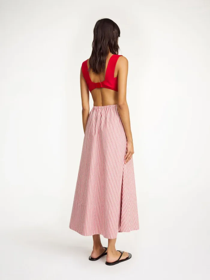 Skirts Women By Malene Birger Pheobes Organic Cotton Skirt Red White Stripes