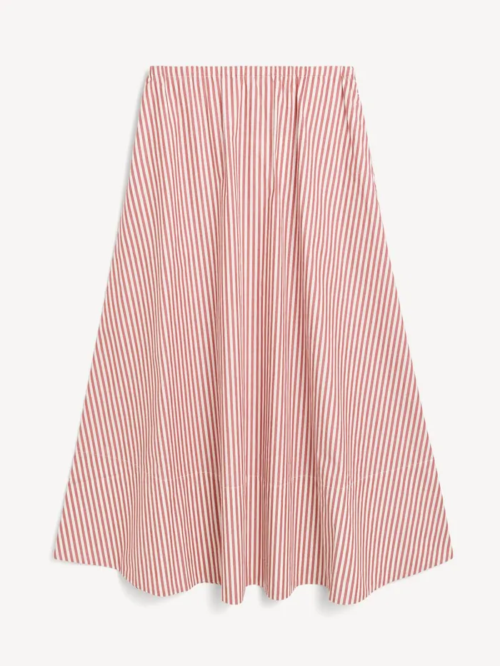 Skirts Women By Malene Birger Pheobes Organic Cotton Skirt Red White Stripes