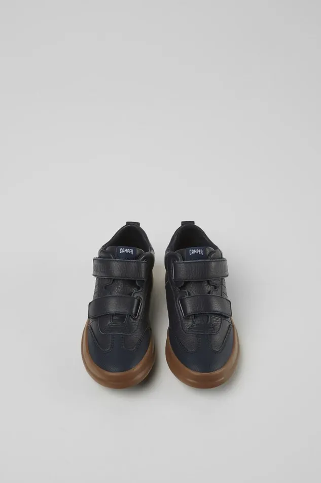 Sneakers Kids Camper Pursuit Blue Leather And Textile Sneakers