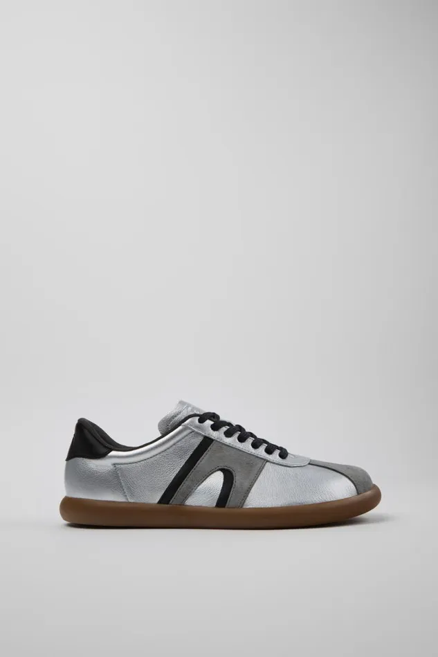 Sneakers Men Camper Pelotas Soller Silverblack Leather And Nubuck Sneakers Sneakers Men Camper Pelotas Soller Silverblack Leather And Nubuck Sneakers