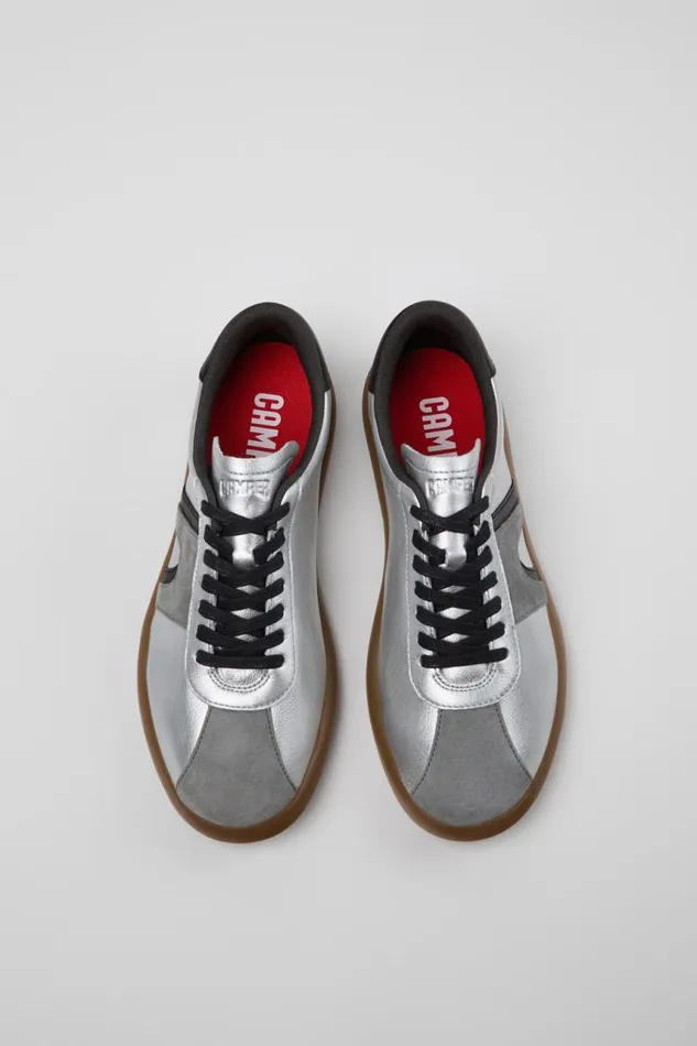 Sneakers Men Camper Pelotas Soller Silverblack Leather And Nubuck Sneakers Sneakers Men Camper Pelotas Soller Silverblack Leather And Nubuck Sneakers