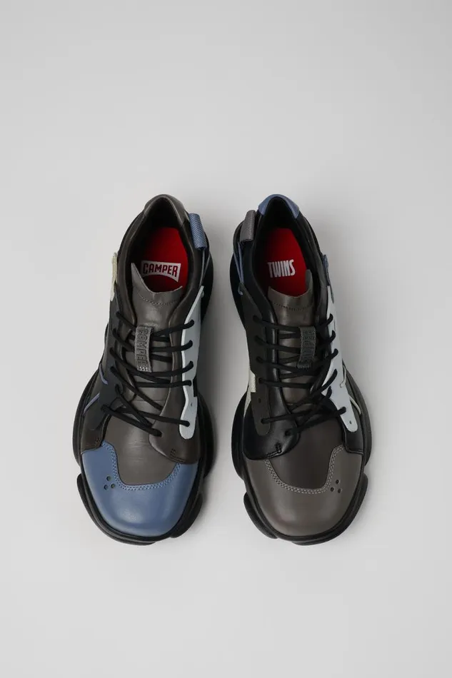 Sneakers Men Camper Twins Multicolored Leather And Textile Sneakers Sneakers Men Camper Twins Multicolored Leather And Textile Sneakers
