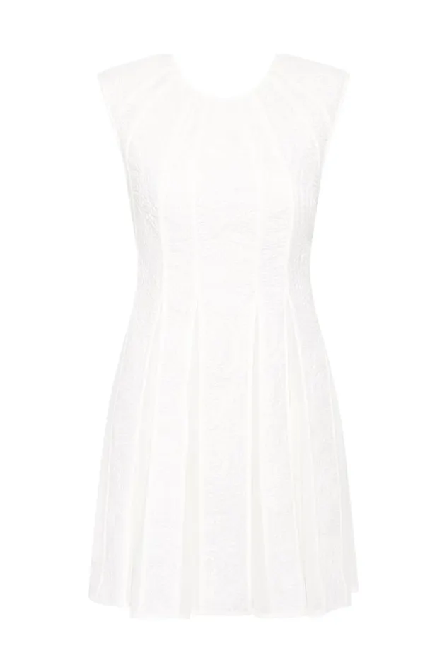 Soleil Lace Mini Dress Ivory Women Aje White Dresses