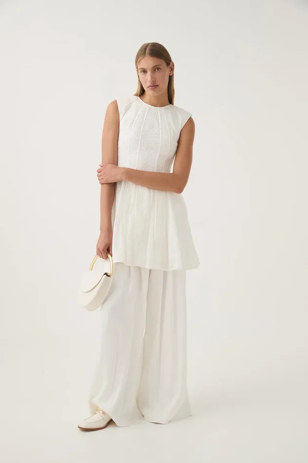 Soleil Lace Mini Dress Ivory Women Aje White Dresses