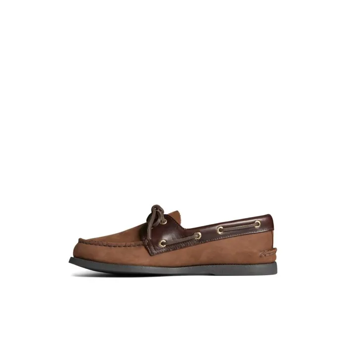 Sperry Authentic Original Boat Shoe Brown Leather Mixed Material Men Boat Shoes