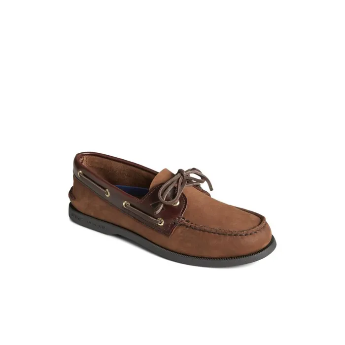Sperry Authentic Original Boat Shoe Brown Leather Mixed Material Men Boat Shoes