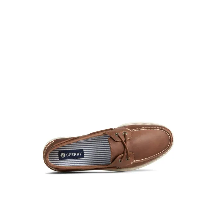 Sperry Authentic Original Cross Lace Boat Shoe Medium Beige Men Boat Shoes