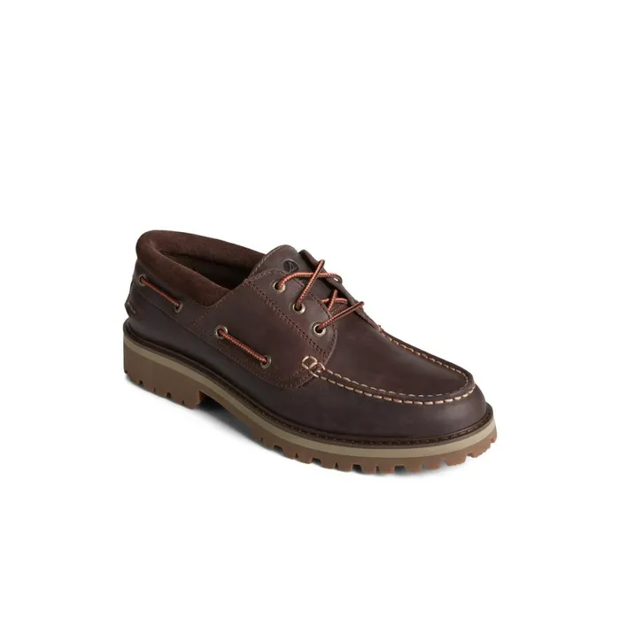 Sperry Authentic Original Unlined Lug 3Eye Boat Shoe Brown Men Boat Shoes