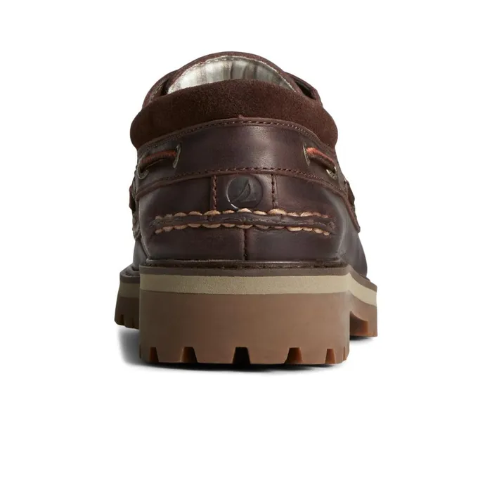 Sperry Authentic Original Unlined Lug 3Eye Boat Shoe Brown Men Boat Shoes