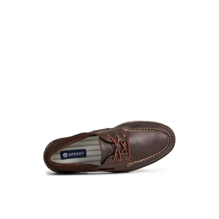 Sperry Authentic Original Unlined Lug 3Eye Boat Shoe Brown Men Boat Shoes