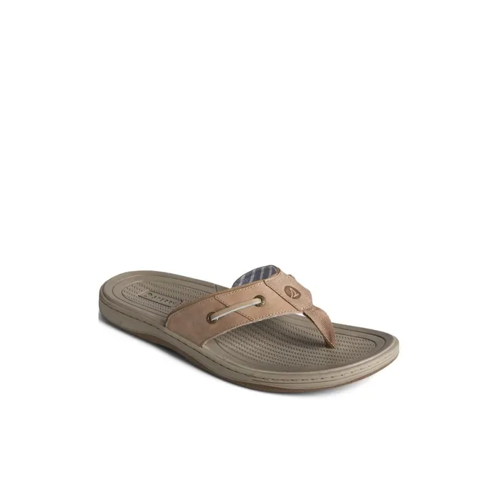 Sperry Baitfish Leather Flip Flop Medium Beige Men Sandals